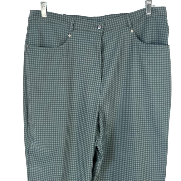 Nygard TanJay Checked Weekender Pants Womens 18 Green New - Picture 3 of 13